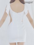 画像33: XSサイズあり【ANGEL R/エンジェルアール】リボンショルダー / Vカット / ビジュー / メッシュ / マイクロミニドレス/ キャバドレス[OF2] (33)
