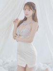 画像11: XSサイズあり【ANGEL R/エンジェルアール】ホルターネック / バストビジュー / レース / ラメ / マイクロミニドレス/ キャバドレス[OF2] (11)