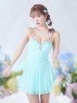 画像2: XSサイズあり【ANGEL R/エンジェルアール】バストストーンビジュー/ セパレート/ キャミソール/ セットアップ/ プリーツシフォンスカート/ フレア/ マイクロミニ/ ミニドレス/ キャバドレス[OF2] (2)