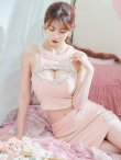 画像2: XSサイズあり【ANGEL R/エンジェルアール】バストスカートカット/ ビジュー/ セパレート/ タイト/ マイクロミニ/ ミニドレス/ キャバドレス[OF2] (2)
