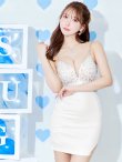 画像4: XSサイズあり【ANGEL R/エンジェルアール】フロントアッパーレースフラワー/ ビジュー/ シアー/ キャミソール/ タイト/ ミニドレス/ キャバドレス[OF2] (4)