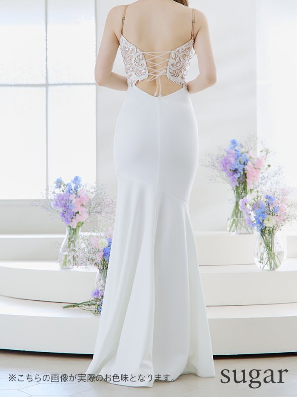 画像11: 【ANGEL R/エンジェルアール】アッパーフラワーレース/ ビジュー/ バストシアー/ キャミソール/ マーメイド/ ロングドレス/ キャバドレス long[OF2] (11)