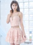 画像1: XSサイズあり【ANGEL R/エンジェルアール】セットアップ/ バストビジュー/ スパンコール/ ファブリックフリル/ フレア/ マイクロミニドレス/ キャバドレス[OF2] (1)