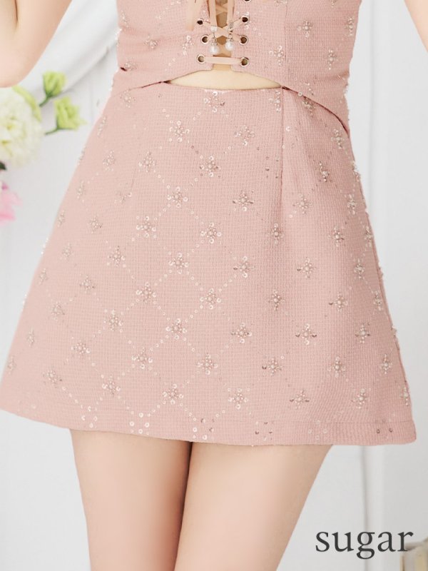 画像11: XSサイズあり【ANGEL R/エンジェルアール】デコルテ/ ビジュー/ チャーム/ クロスファブリック/ フレア/ マイクロミニドレス/ キャバドレス[OF2] (11)