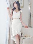 画像30: XSサイズあり【ANGEL R/エンジェルアール】アシンメトリーショルダー/ パールビジュー/ セパレート/ マーメイド/ ラメ/ ミディアムドレス/ キャバドレス[OF2] (30)