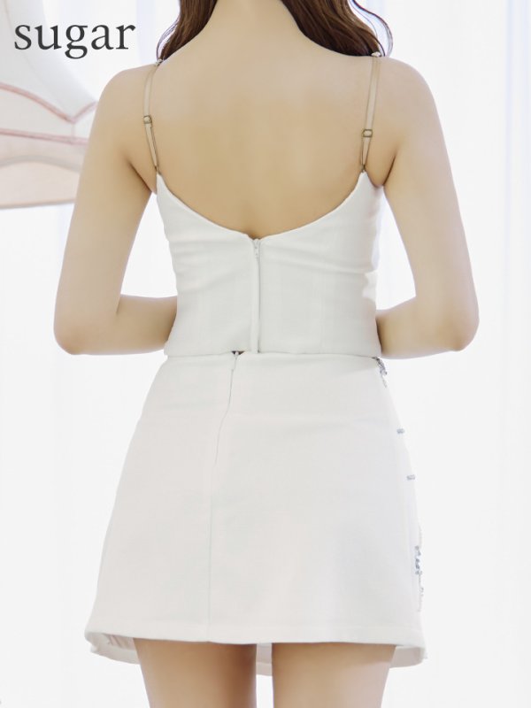 画像9: XSサイズあり【ANGEL R/エンジェルアール】デザインビジュー/ セパレート/ ツイード/ フレア/ マイクロミニ/ ミニドレス/ キャバドレス[OF2] (9)