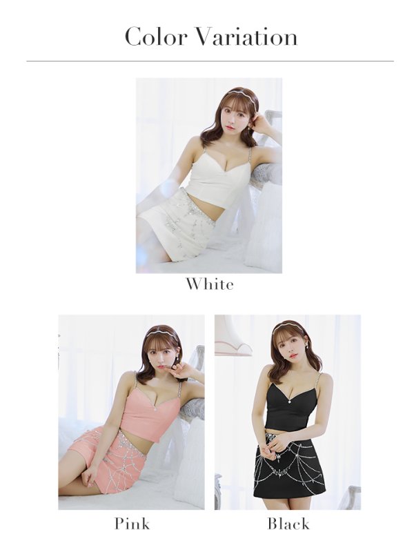 画像25: XSサイズあり【ANGEL R/エンジェルアール】デザインビジュー/ セパレート/ ツイード/ フレア/ マイクロミニ/ ミニドレス/ キャバドレス[OF2] (25)