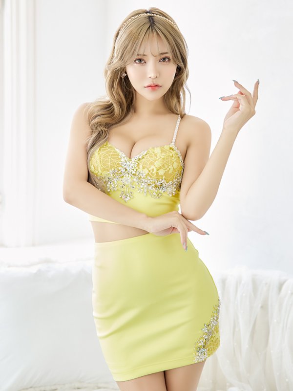 画像32: XSサイズあり【ANGEL R/エンジェルアール】バストレースビジュー/ ショルダーパール/ キャミソール/ セパレート/ マイクロミニ/ タイト/ ミニドレス/ キャバドレス[OF2] (32)