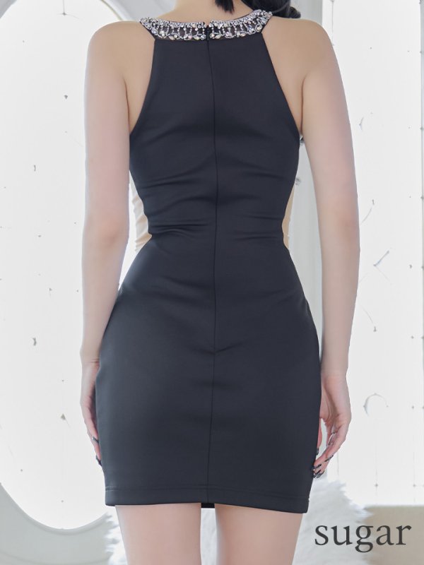 画像29: XSサイズあり【ANGEL R/エンジェルアール】ホルターネック/ デザインビジュー/ ダイヤカット/ マイクロミニ/ ミニドレス/ キャバドレス[OF2] (29)