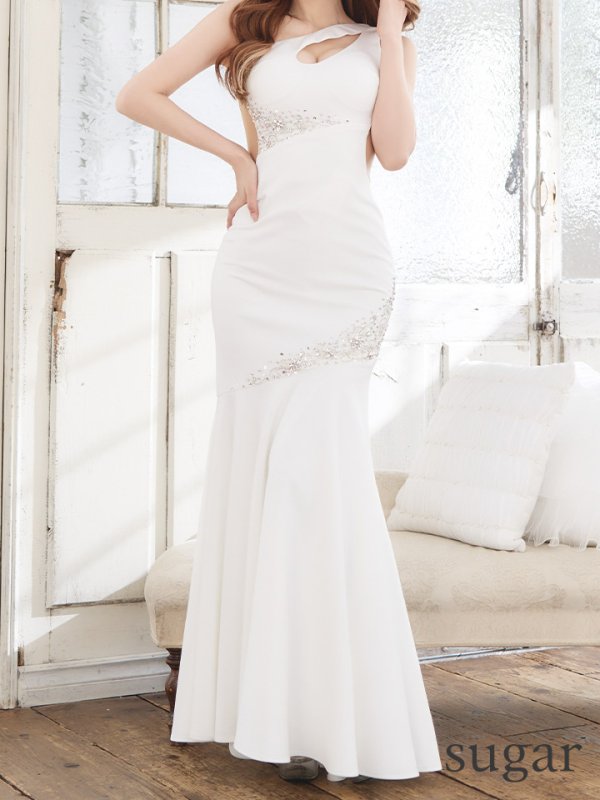 画像18: 【ANGEL R/エンジェルアール】ワンショルダー/ バストカットデザイン/ ビジュー/ マーメード/ ロングドレス/ キャバドレス long[OF2] (18)