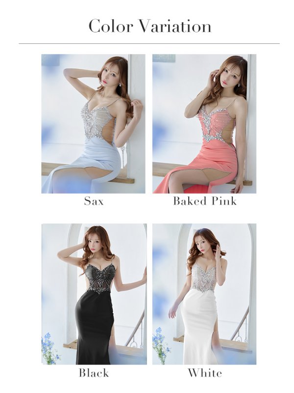 画像25: 【ANGEL R/エンジェルアール】アッパーレース/ ビジューデザイン/ タイト/ ロングドレス/ キャバドレス long[OF2] (25)