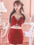 画像22: XSサイズあり【ANGEL R/エンジェルアール】 ホルターネック/ セパレート/ ワンカラー/ ビジュー/ ストレッチ/ ノースリーブ/ タイト/ ミニドレス/ キャバドレス[OF2] (22)