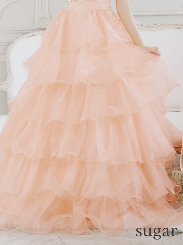 画像10: 【ANGEL R/エンジェルアール】フロントレースアップ/ オフショル/ビジュー/ フリル/ ウェディングドレス/ キャバドレスlong[HC03] (10)