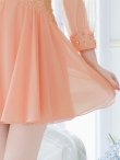 画像14: XSサイズあり【ANGEL R/エンジェルアール】フラワーレース/ ビジュー/ シフォン/ ロングスリーブ/ フレア/ミニドレス/ キャバドレス[OF2] (14)