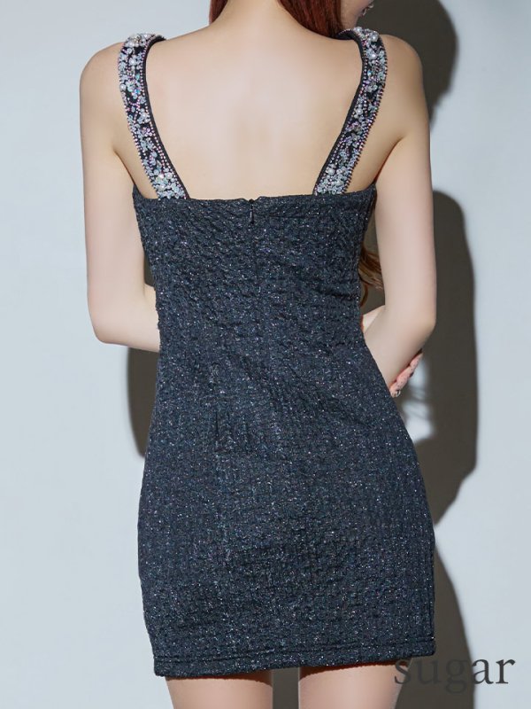 画像12: XSサイズあり【ANGEL R/エンジェルアール】バストクロス/ ショルダービジュー/ ウエストチャーム/ タイト/ マイクロミニ/ ミニドレス/ キャバドレス[OF2] (12)