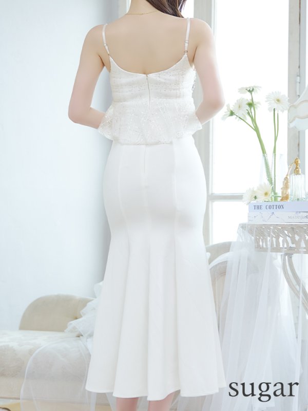 画像14: 【ANGEL R/エンジェルアール】レース/ ペプラムデザイン/ フラワービジュー/ ミディアム/ ロングドレス/ キャバドレス long[OF2] (14)