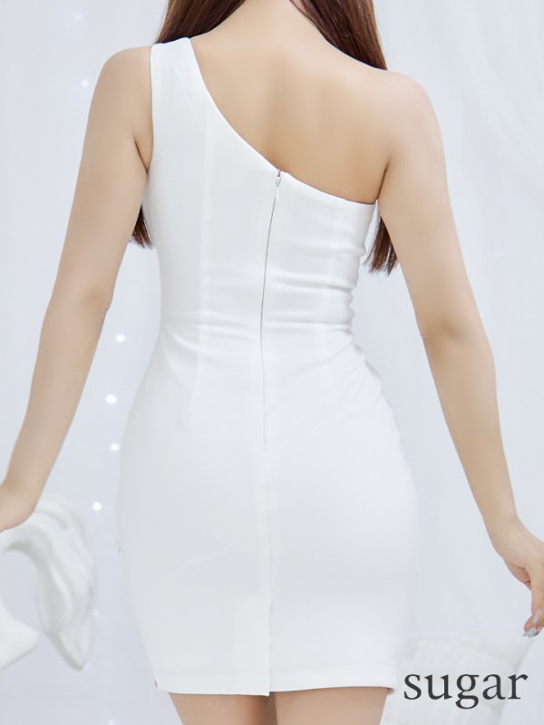 画像22: XSサイズあり【ANGEL R/エンジェルアール】フラワーレース/ メッシュ/ ワンショルダー/ ビジュー/ ワンカラー/ タイト/ ミニドレス/ キャバドレス[OF2] (22)