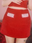 画像18: XSサイズあり【ANGEL R/エンジェルアール】リボンオフショルダー/ パールチェーン/ ツイード/ セパレート/ マイクロミニドレス/ キャバドレス[OF2] (18)