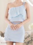 モデル：如月れい　身長：156cm　着用サイズ：Sサイズ サックス