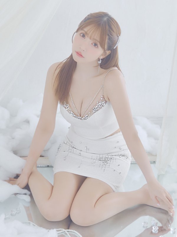 画像16: XSサイズあり【ANGEL R/エンジェルアール】ビジュー/ キャミソール/ ストレッチ/ タイト/ セットアップ/ ミニドレス/ キャバドレス[OF2] (16)