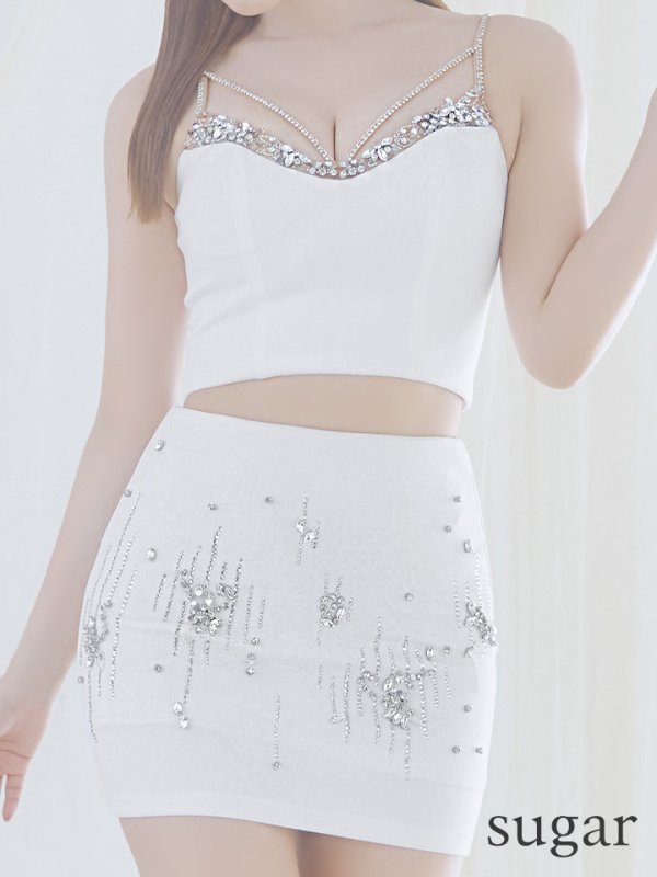 画像19: XSサイズあり【ANGEL R/エンジェルアール】ビジュー/ キャミソール/ ストレッチ/ タイト/ セットアップ/ ミニドレス/ キャバドレス[OF2] (19)