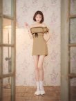 ベージュ　モデル：れみれみ　身長：163cm　着用サイズ：Sサイズ