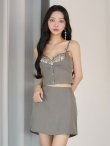 グレー　モデル：まおちゃる　身長：158cm　着用サイズ：Sサイズ
