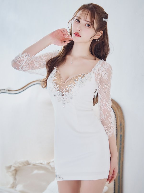 ホワイト  モデル:ゆめ 身長:160cm 着用サイズ:Sサイズ