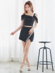 ブラック モデル：真優川咲　身長：158cm　着用サイズ：Sサイズ