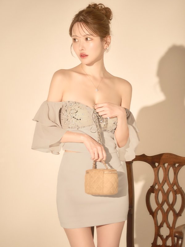 ベージュ　モデル：ゆめ　身長：160cm　着用サイズ：Sサイズ