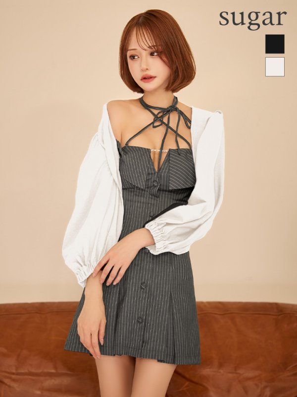 ホワイト　モデル：れみれみ　身長：163cm　着用サイズ：Fサイズ