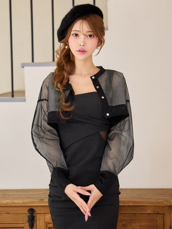 ブラック モデル：るりぴ　身長：165cm　着用サイズ：Fサイズ