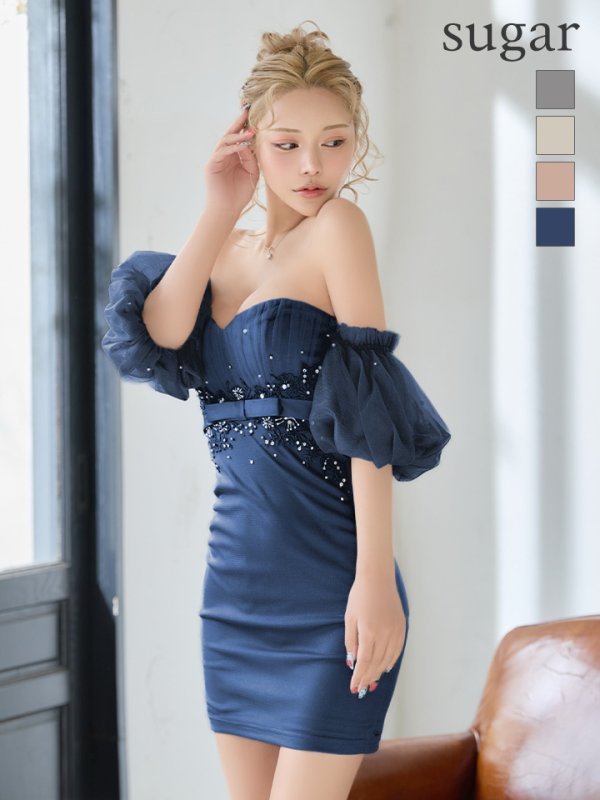 ティールブルー　モデル：如月れい　身長：156cm　着用サイズ：Sサイズ