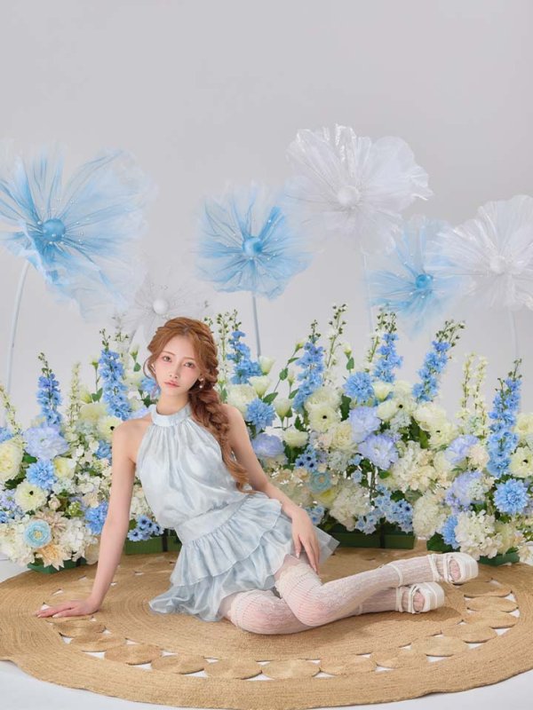 ブルー　モデル：まみ　身長：160cm　着用サイズ：Sサイズ