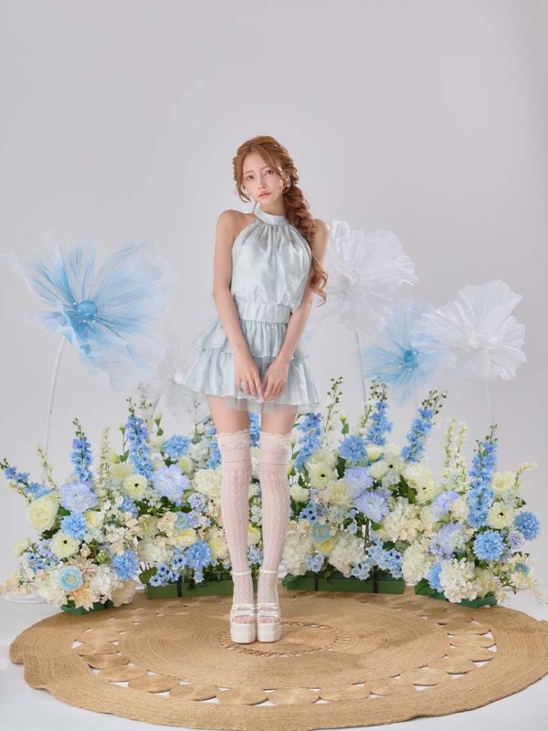 ブルー　モデル：まみ　身長：160cm　着用サイズ：Sサイズ