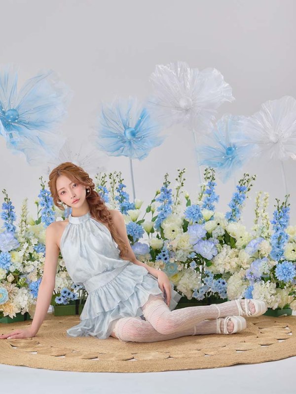 ブルー　モデル：まみ　身長：160cm　着用サイズ：Sサイズ