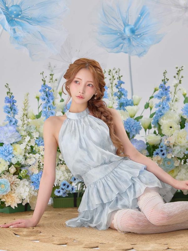 ブルー　モデル：まみ　身長：160cm　着用サイズ：Sサイズ