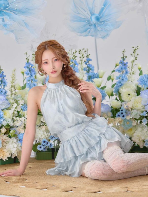 ブルー　モデル：まみ　身長：160cm　着用サイズ：Sサイズ