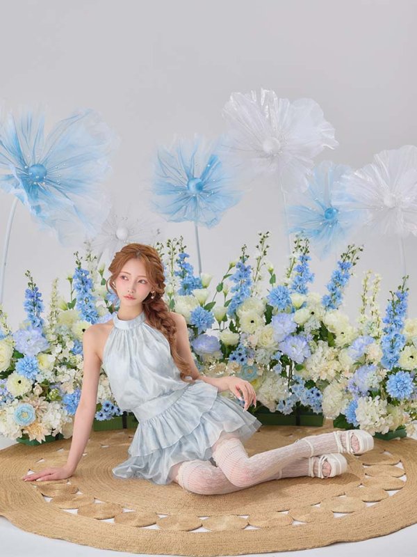 ブルー　モデル：まみ　身長：160cm　着用サイズ：Sサイズ