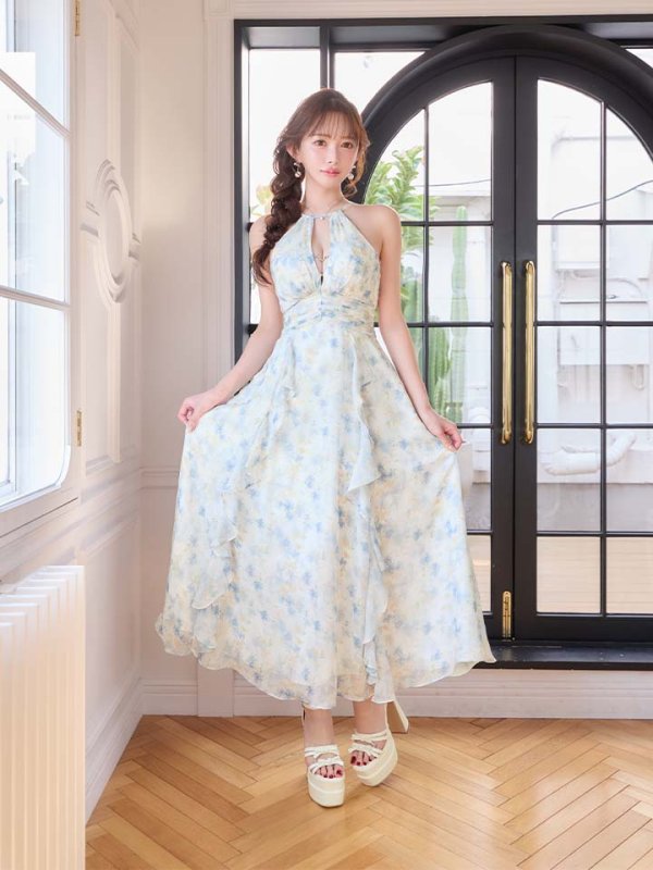 ブルー　モデル：りな　身長：160cm　着用サイズ：Sサイズ