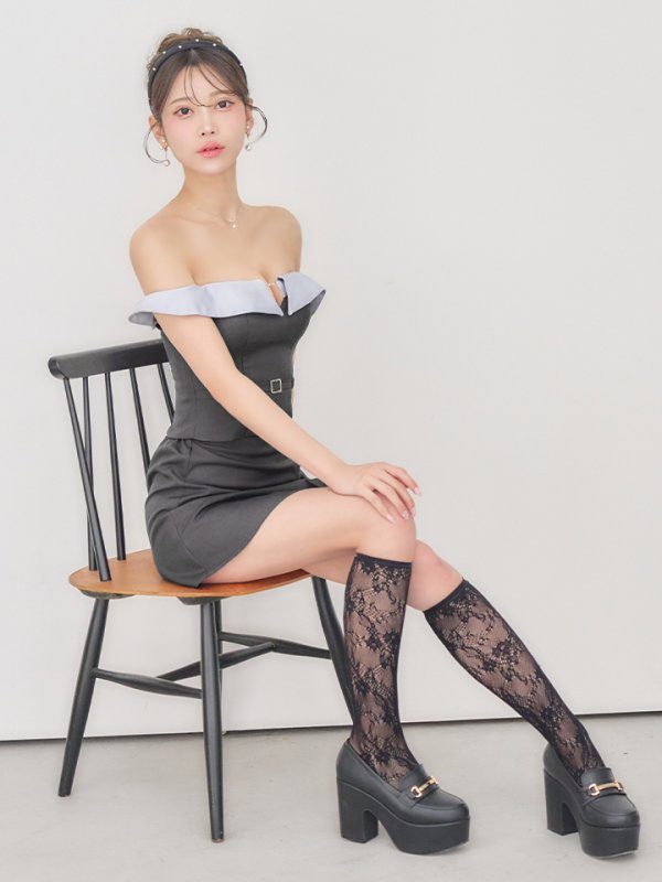 ブルーxグレー　モデル：るりぴ　身長：165cm　着用サイズ：Sサイズ