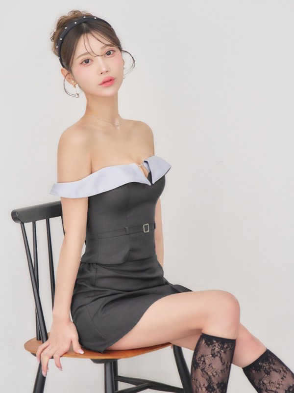 ブルーxグレー　モデル：るりぴ　身長：165cm　着用サイズ：Sサイズ