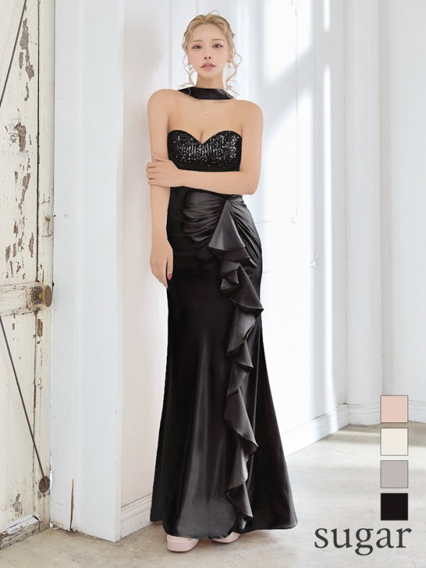 ブラック　モデル：如月れい　身長：156cm　着用サイズ：Sサイズ