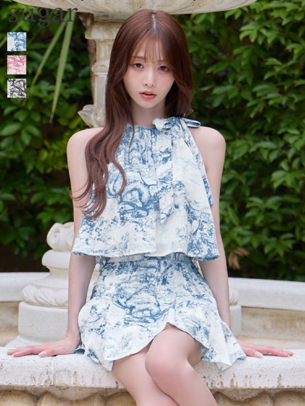 ブルー　モデル：天海りこ　身長：156cm　着用サイズ：Sサイズ