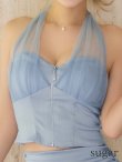 ブルー　モデル：如月れい　身長：156cm　着用サイズ：Sサイズ