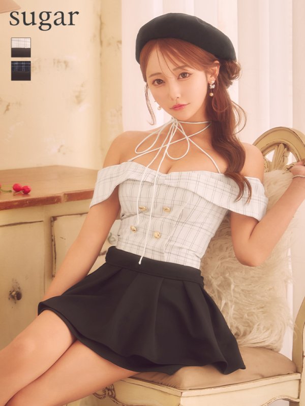 ホワイト×ブラック　モデル：ひめか　身長：153cm　着用サイズ：Sサイズ