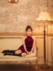 ワインレッド　モデル：りな　身長：160cm　着用サイズ：Sサイズ