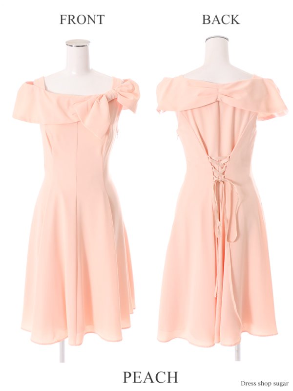 画像9: 【Lip line/リップライン】ワンカラー/デコルテリボン/ミディアム/ミニドレス /キャバドレス Sサイズ[HC03] (9)