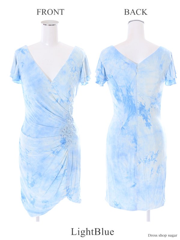 画像9: 【Lip line/リップライン】タイダイ風プリント/ストレッチ/タイト/ミニドレス /キャバドレス[HC03] (9)