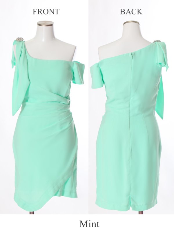 画像9: 【Lip line/リップライン】ワンショル/ ワンカラー/ タイトミニ/ キャバドレス[HC03] (9)